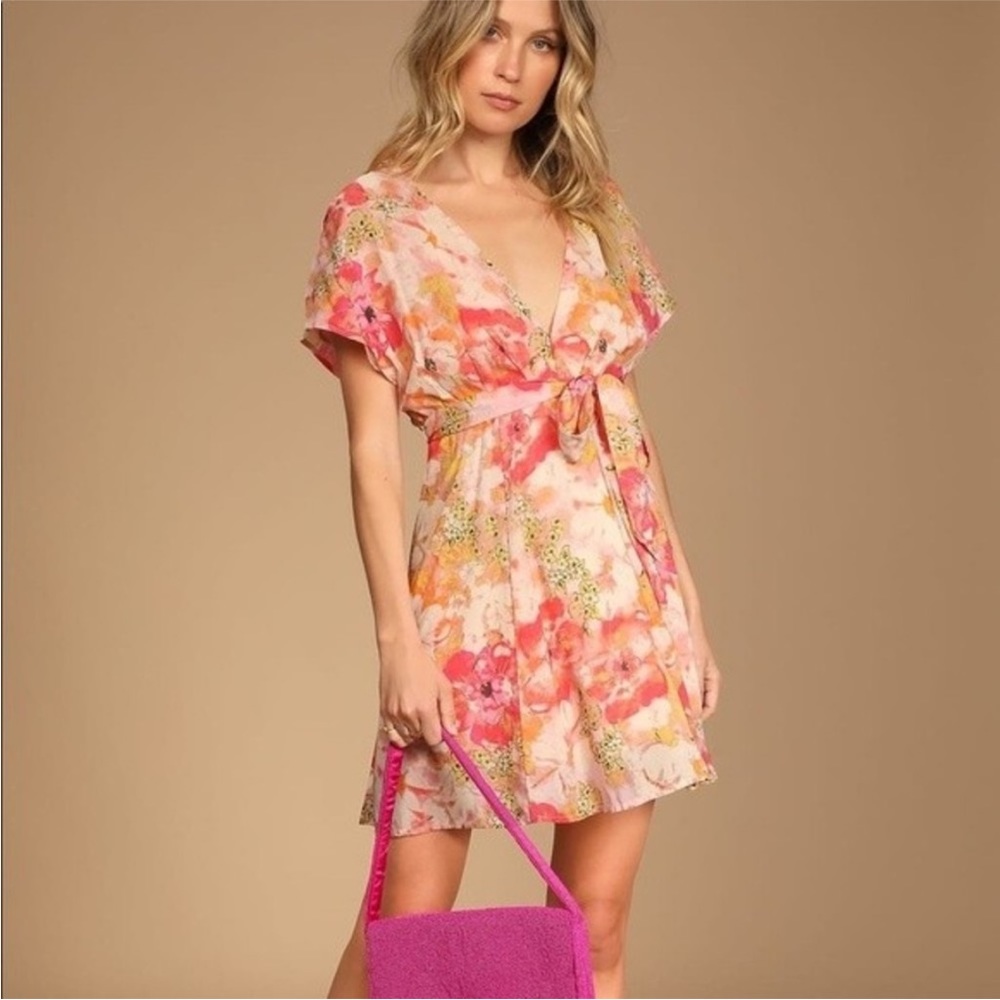 Free People Freddy Tie Waist Mini Dress